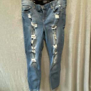 Torrid Bombshell Skinny jeans with factory distressing